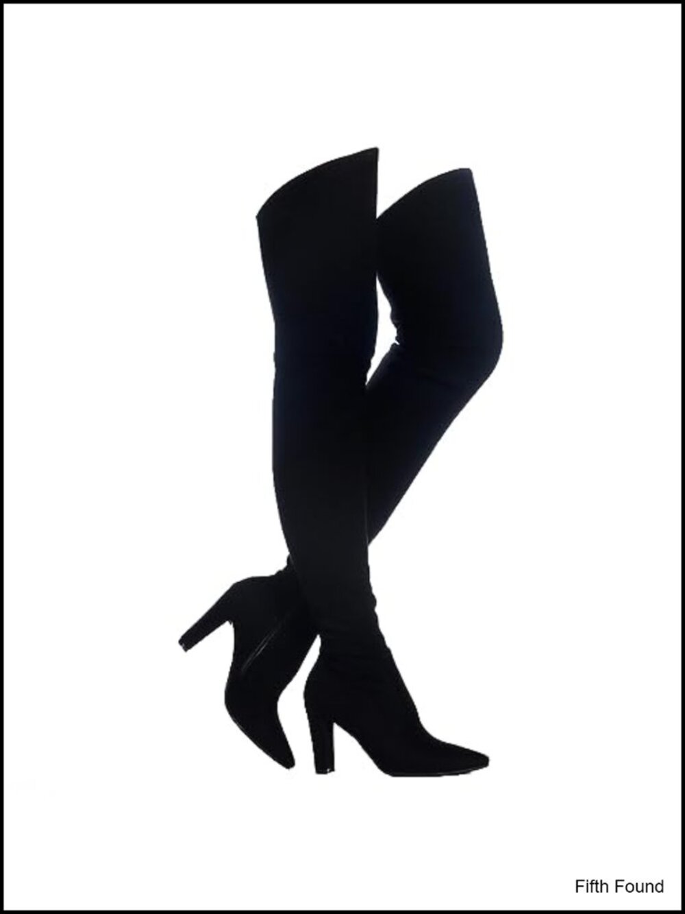 Women's Stretch Suede Chunky Heel Over The Knee Boots Thigh High